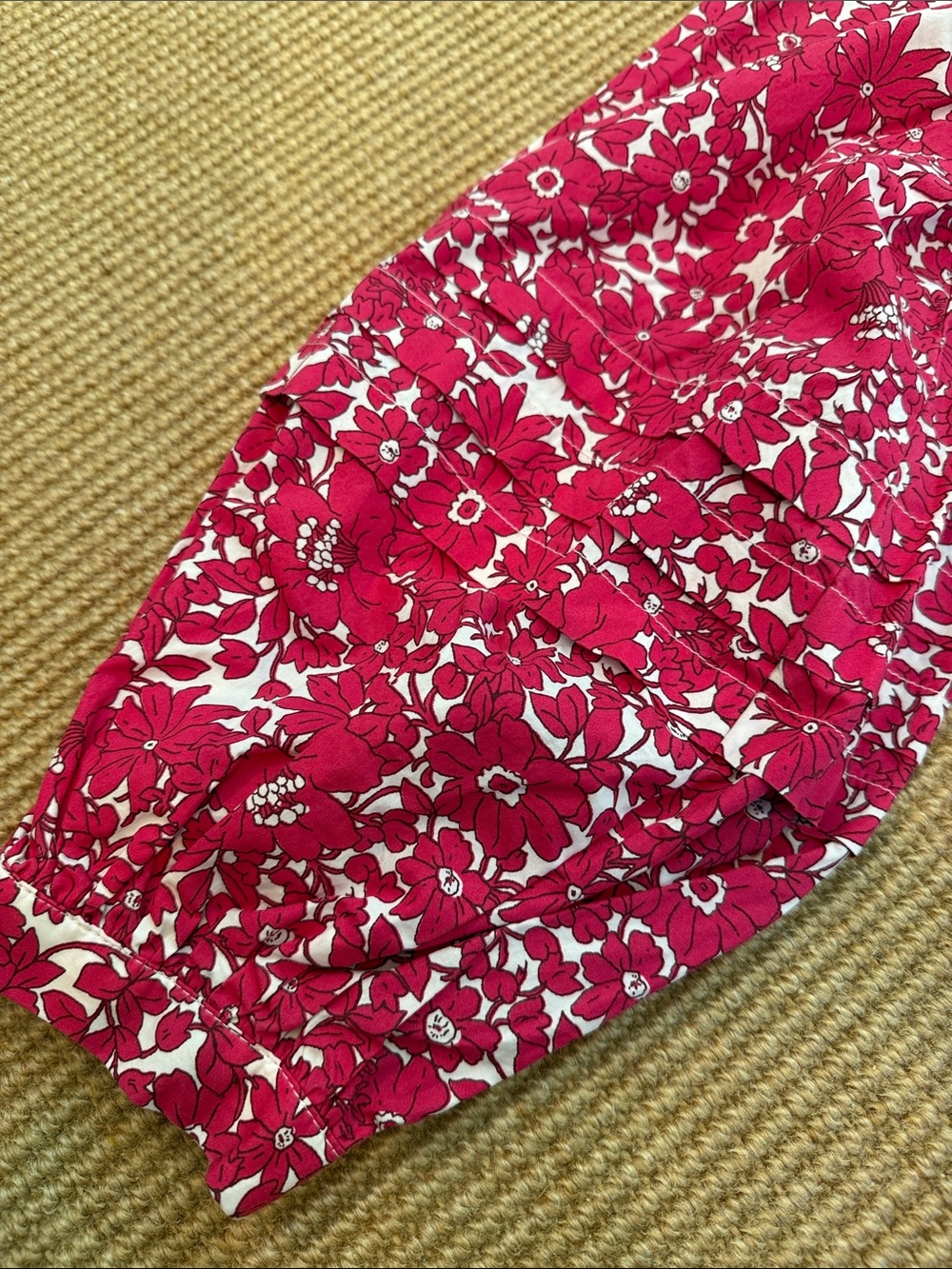 NWOT J. Crew Pink Floral Popover Long Puffed Sleeve Blouse w/Ruffled Collar - Picture 4 of 7